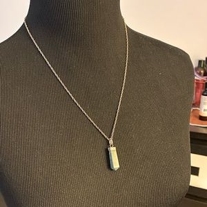 Sterling and Agate Crystal Necklace